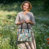 Shineful Leather Tote Bag Floral Rosy Cockatoo