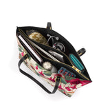 Shineful Fuchsia Waltz Leather Tote Bag