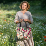 Shineful Fuchsia Waltz Leather Tote Bag