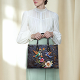 Shineful Hummingbird Nocturne Bloom Leather Bag