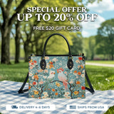 Shineful Floral Rosy Cockatoo Leather Bag