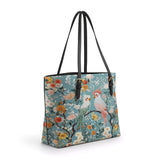 Shineful Leather Tote Bag Floral Rosy Cockatoo