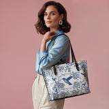 Shineful Whispers Of The Garden Leather Tote Bag