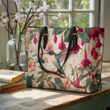 Shineful Fuchsia Waltz Leather Tote Bag