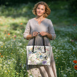 Shineful Leather Tote Bag Hummingbird Winged Bloom