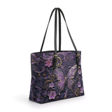 Shineful Midnight Bloom Leather Tote Bag