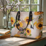 Shineful Radiant Sunflora Leather Tote Bag