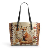 Shineful Whispers of the Fox Leather Tote Bag