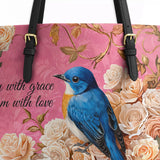 Shineful Bluebird Elegance Leather Tote Bag