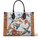Shineful Hummingbird Velvet Flight Leather Bag