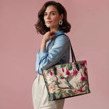 Shineful Fuchsia Waltz Leather Tote Bag
