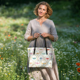Shineful Dragonfly Garden Leather Tote Bag