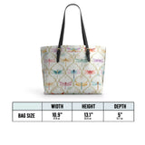 Shineful Dragonfly Garden Leather Tote Bag