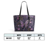 Shineful Midnight Bloom Leather Tote Bag