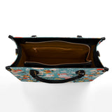 Shineful Floral Rosy Cockatoo Leather Bag
