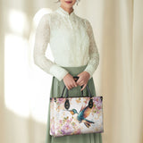 Shineful Hummingbird's Garden Leather Bag