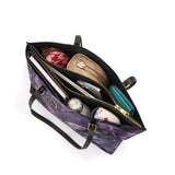 Shineful Midnight Bloom Leather Tote Bag