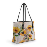 Shineful Radiant Sunflora Leather Tote Bag