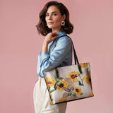 Shineful Radiant Sunflora Leather Tote Bag
