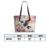 Shineful Hummingbird's Garden Leather Tote Bag