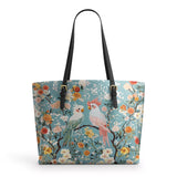 Shineful Leather Tote Bag Floral Rosy Cockatoo