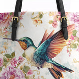 Shineful Hummingbird's Garden Leather Tote Bag