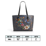 Shineful Leather Tote Bag Hummingbird Nocturne Bloom