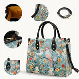 Shineful Floral Rosy Cockatoo Leather Bag