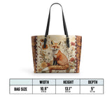 Shineful Whispers of the Fox Leather Tote Bag