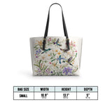 Shineful Leather Tote Bag Hummingbird Winged Bloom