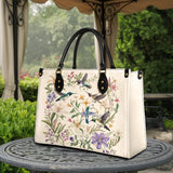 Shineful Hummingbird Winged Bloom Leather Bag
