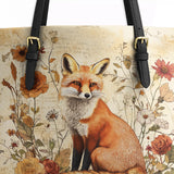 Shineful Whispers of the Fox Leather Tote Bag