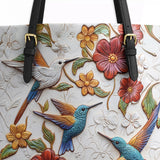 Shineful Leather Tote Bag Hummingbird Velvet Flight