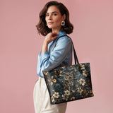 Shineful Nocturne Wisdom Leather Tote Bag