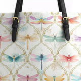 Shineful Dragonfly Garden Leather Tote Bag