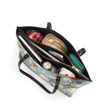 Shineful Leather Tote Bag Floral Rosy Cockatoo