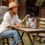 Shineful Hummingbird Velvet Flight Leather Bag
