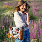 Shineful Hummingbird Velvet Flight Leather Bag
