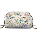Shineful Hummingbird Winged Bloom Leather Crossbody Bag