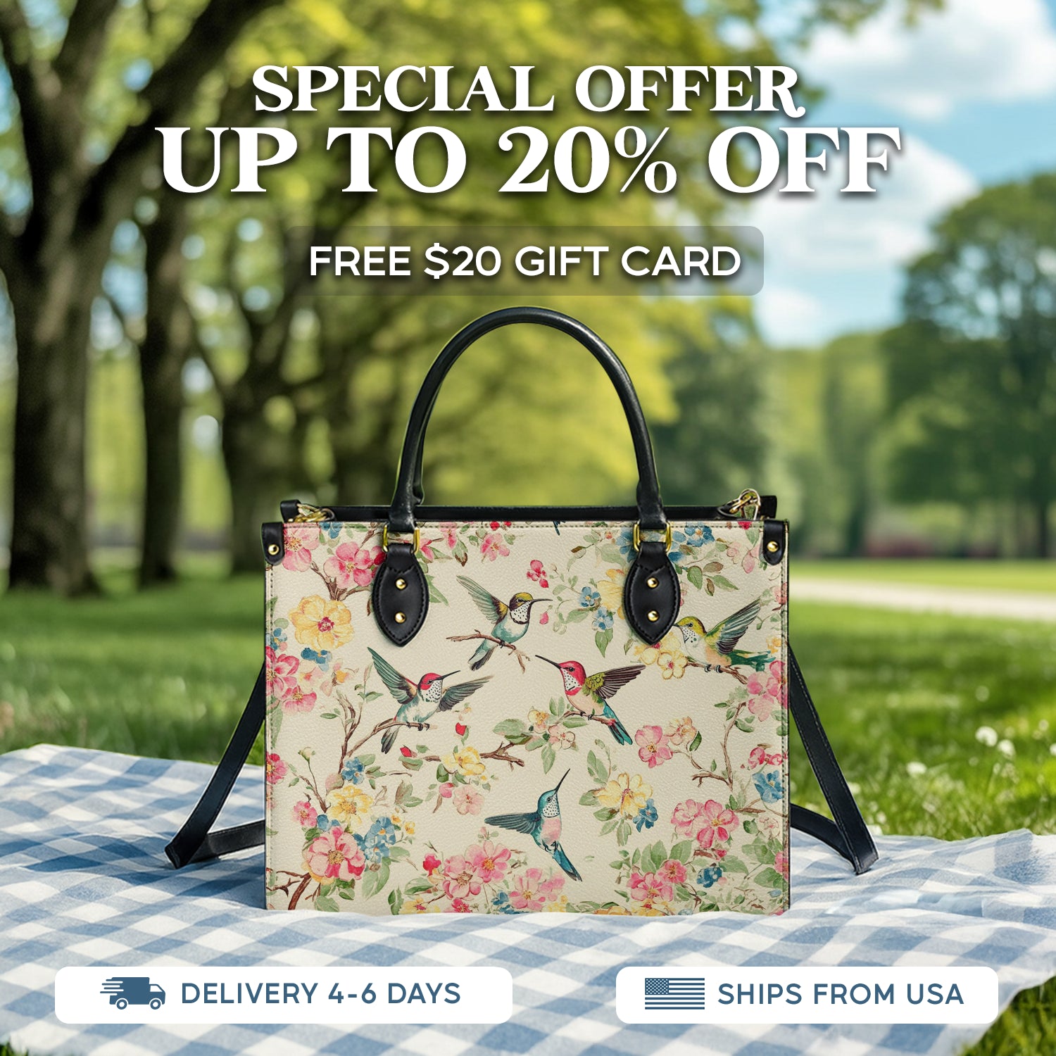 Shineful Hummingbird Symphony Leather Bag