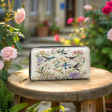 Shineful Leather Wallet Hummingbird Winged Bloom