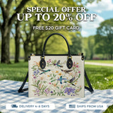 Shineful Hummingbird Winged Bloom Leather Bag