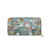 Shineful Leather Wallet Floral Rosy Cockatoo