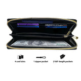 Shineful Leather Wallet Hummingbird Nocturne Bloom