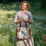 Shineful Leather Tote Bag Hummingbird Luminous Haven