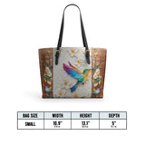 Shineful Leather Tote Bag Hummingbird Luminous Haven