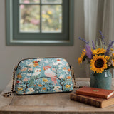 Shineful Leather Crossbody Bag Floral Rosy Cockatoo