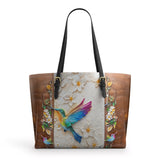 Shineful Leather Tote Bag Hummingbird Luminous Haven