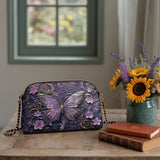 Shineful Midnight Bloom Leather Crossbody Bag