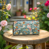 Shineful Leather Wallet Floral Rosy Cockatoo